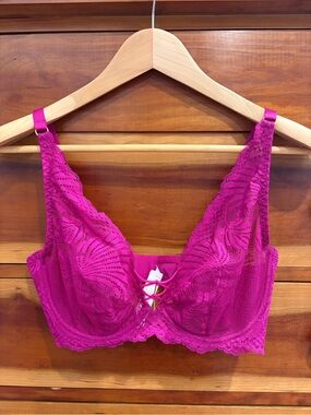 Aubade Rythm of Desire Lace Underwire Triangle Bra 32E